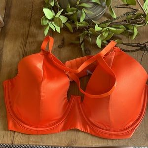 Orange satin/polyester Savage X Fenty 38DD Underwire lined bra. See last picture